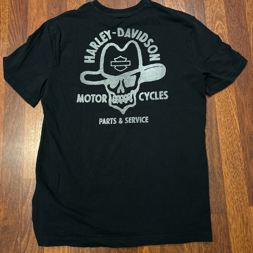 Harley Davidson Motorcycles Skull Graphic Pocket Tshirt Size Medium